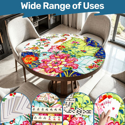 Tobacco Leaf Floral Round Mahjong Mat