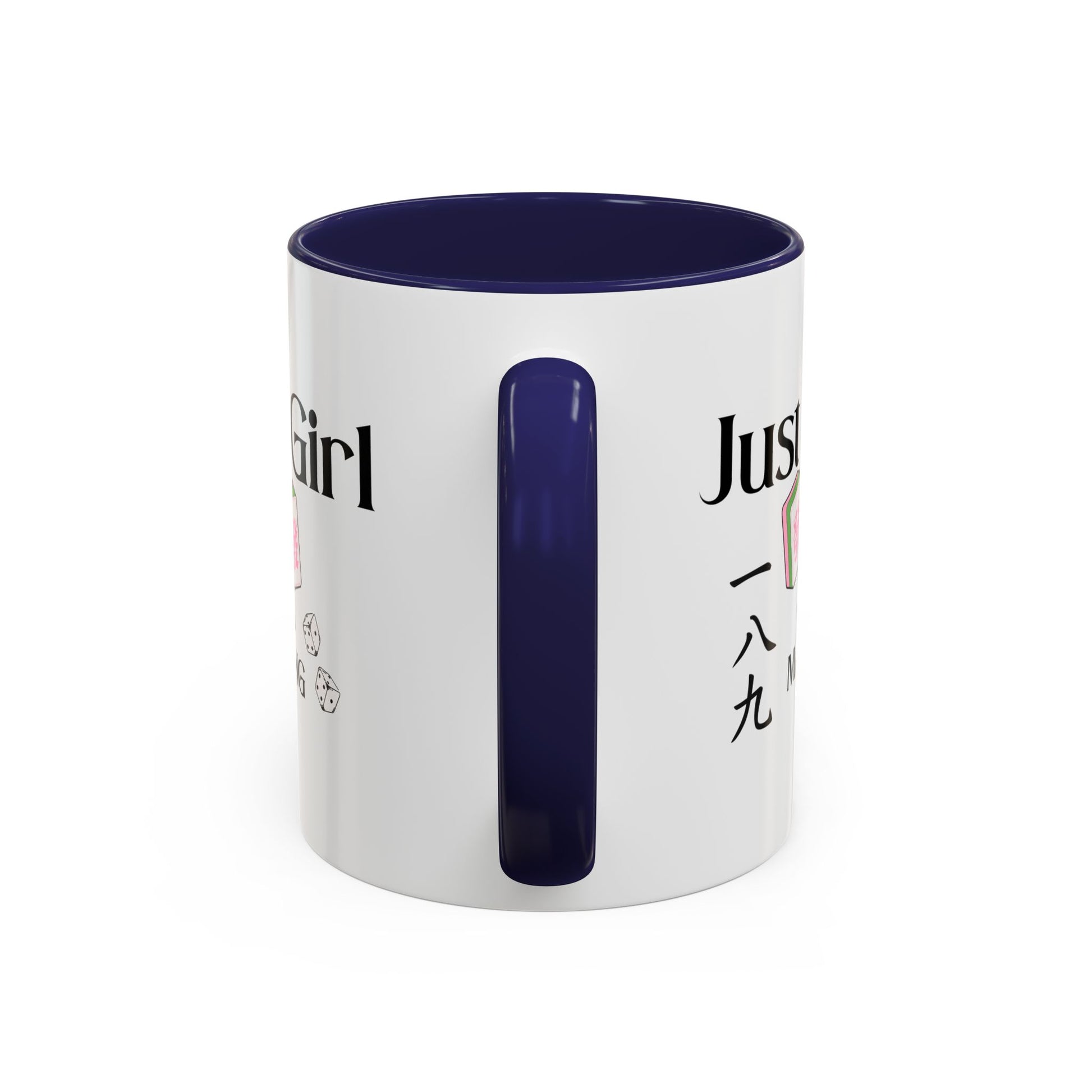 Mahjong Mug - "Just A Girl Who Loves Mahjong" Accent Coffee Mug - Splash of Color Co.