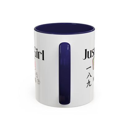 Mahjong Mug - "Just A Girl Who Loves Mahjong" Accent Coffee Mug - Splash of Color Co.