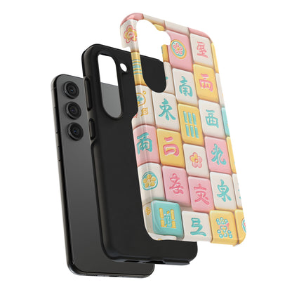 Pastel Mahjong Tile Phone Case | Cute Asian Game Pattern, Durable Protective Case - Splash of Color Co.