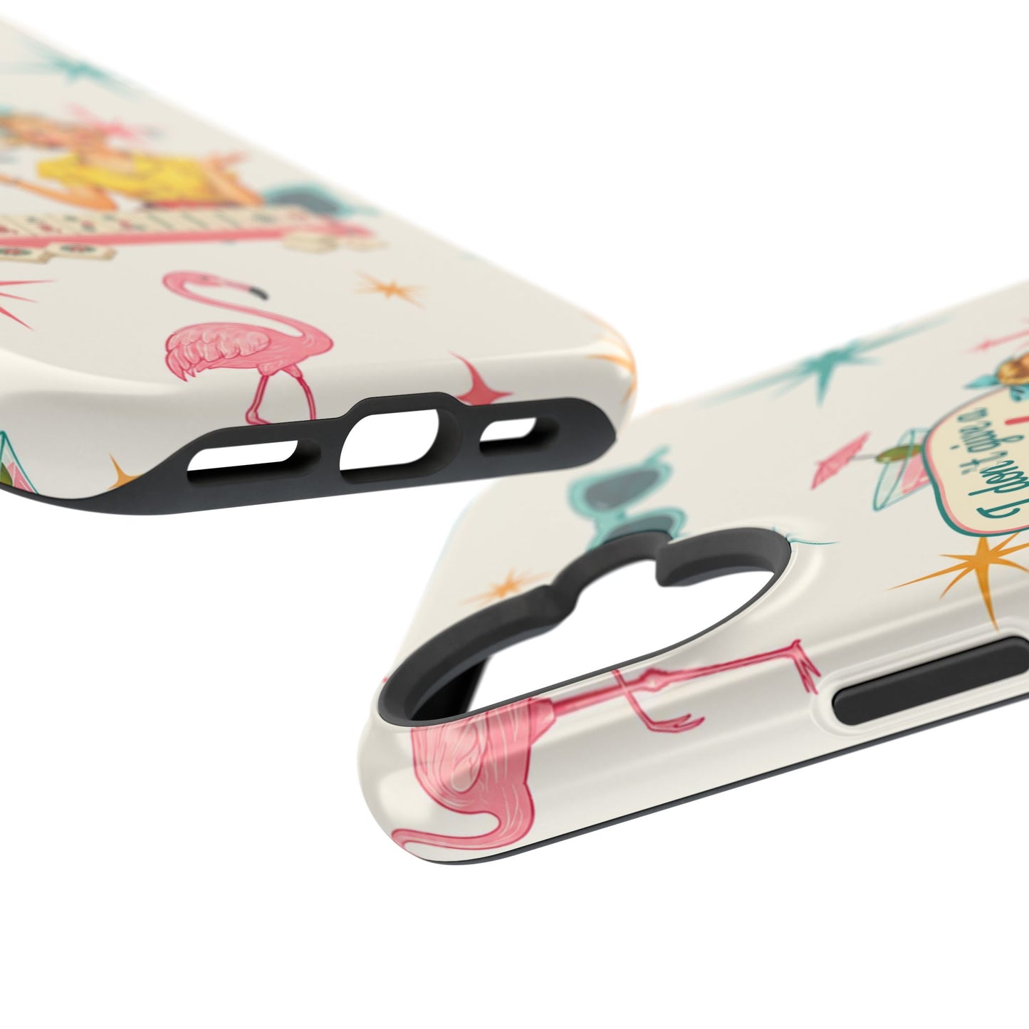 Funny Mahjong Tropical Flamingo Phone Case — “I Don’t Give a Crak” Magnetic Impact-Resistant Case