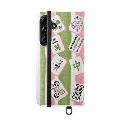 Colorful Mahjong Flip Cases for Phones, Unique Phone Cover, Gift for Gamers, Handheld Device Protection, Stylish Phone Accessory