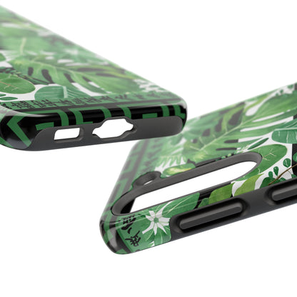 Tropical Mahjong Phone Case Tough Phone Case, Monstera Boho Style