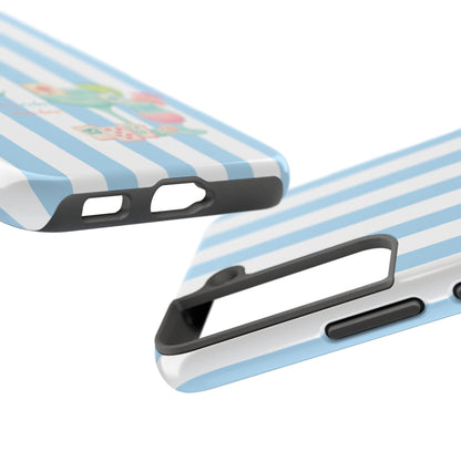 Mahjong Phone Case, Funny It's Kong O' Clock Somewhere, Blue White Preppy Style