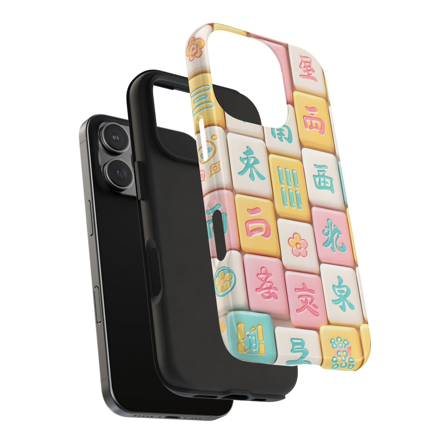 Pastel Mahjong Tile Phone Case | Cute Asian Game Pattern, Durable Protective Case - Splash of Color Co.
