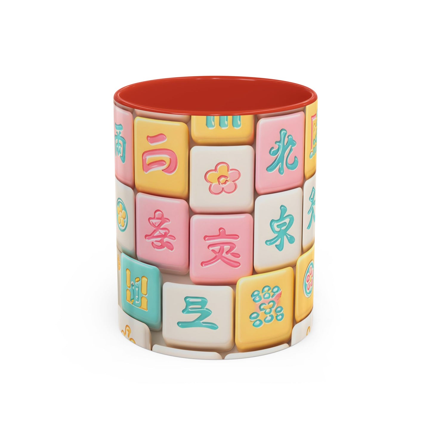 Pastel Mahjong Tile Pattern Mug | Accent Coffee Mug - Splash of Color Co.
