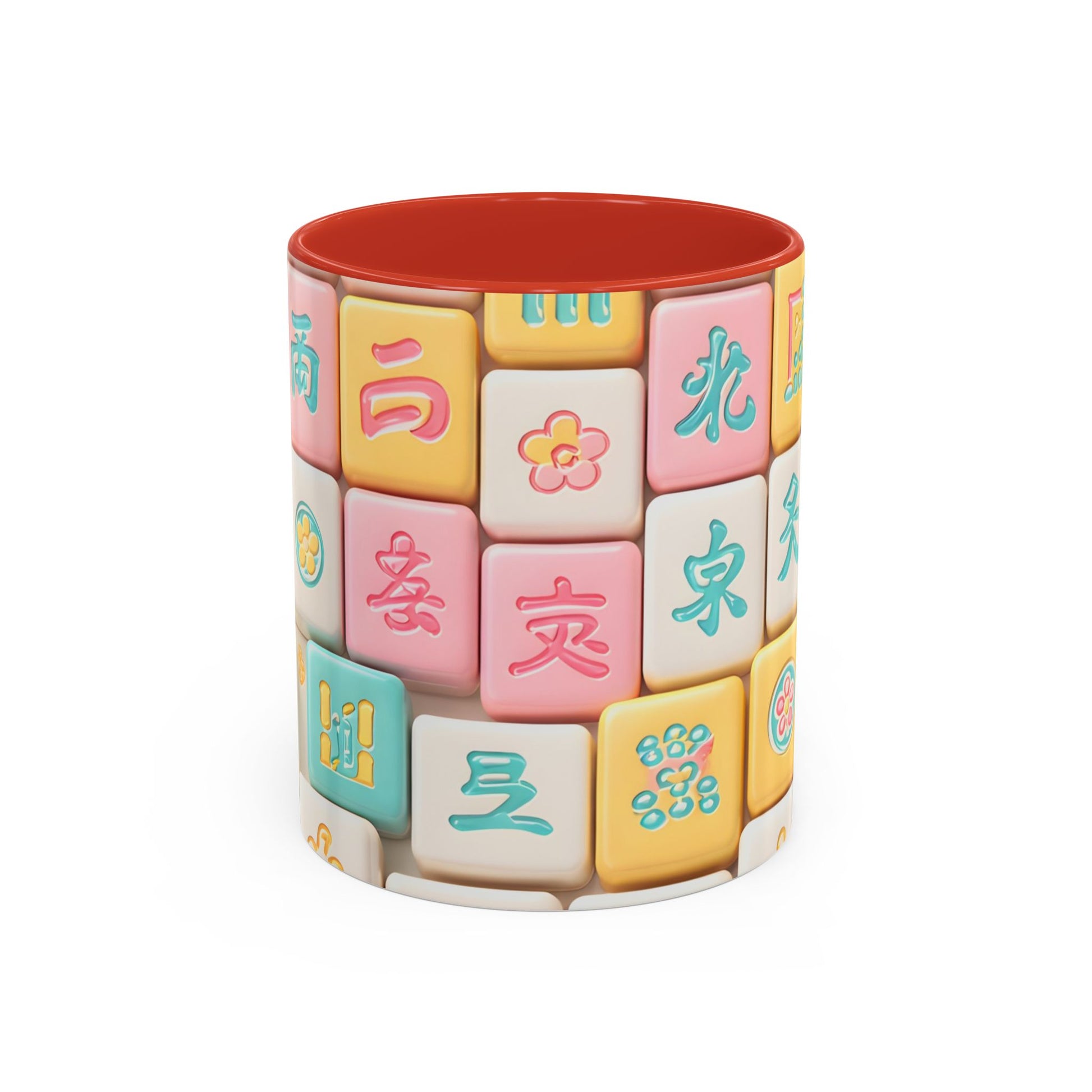Pastel Mahjong Tile Pattern Mug | Accent Coffee Mug - Splash of Color Co.