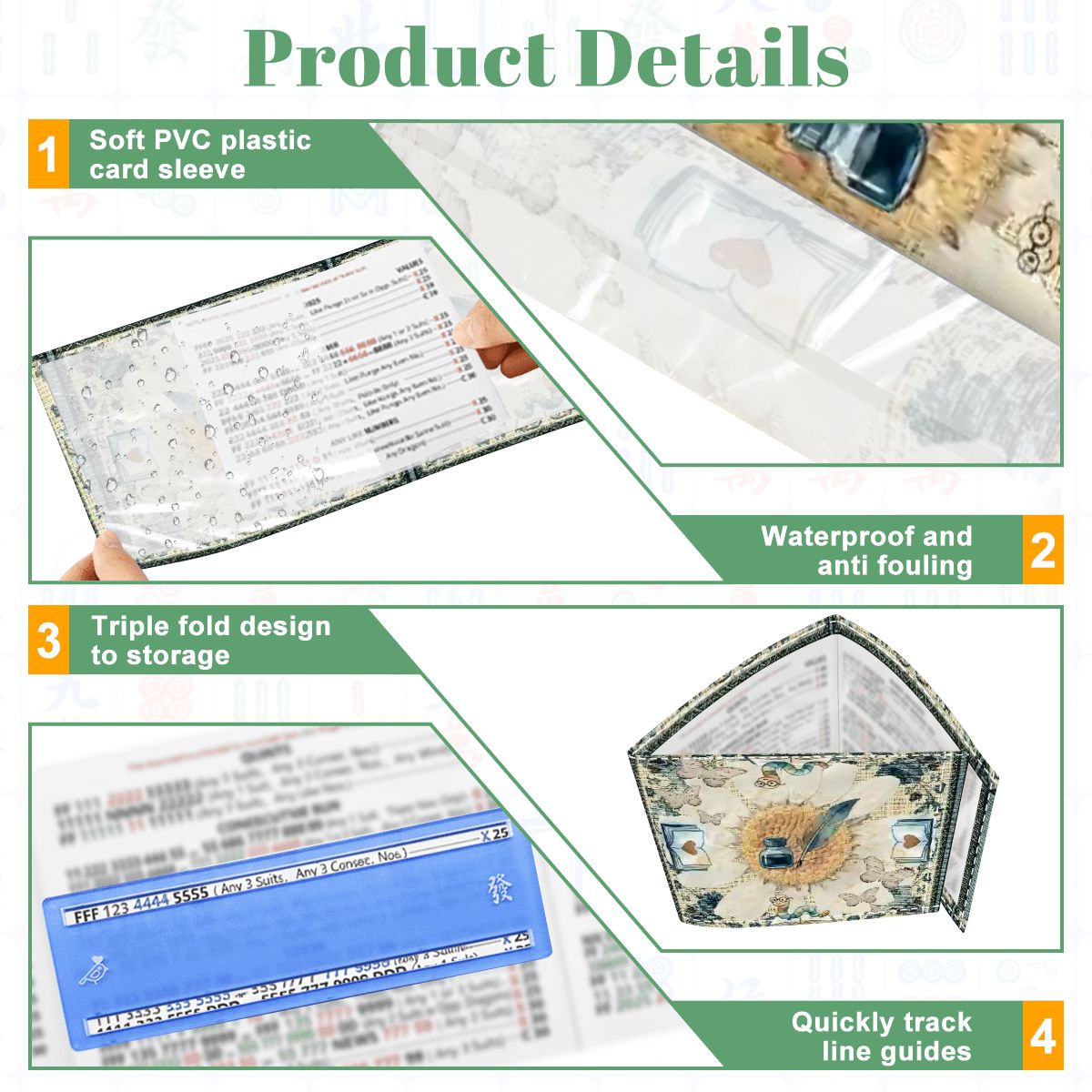 Once Upon A Mahjong Ink And Ivy 4 Mahjong Card Holder with Line Finder - Splash of Color Co.