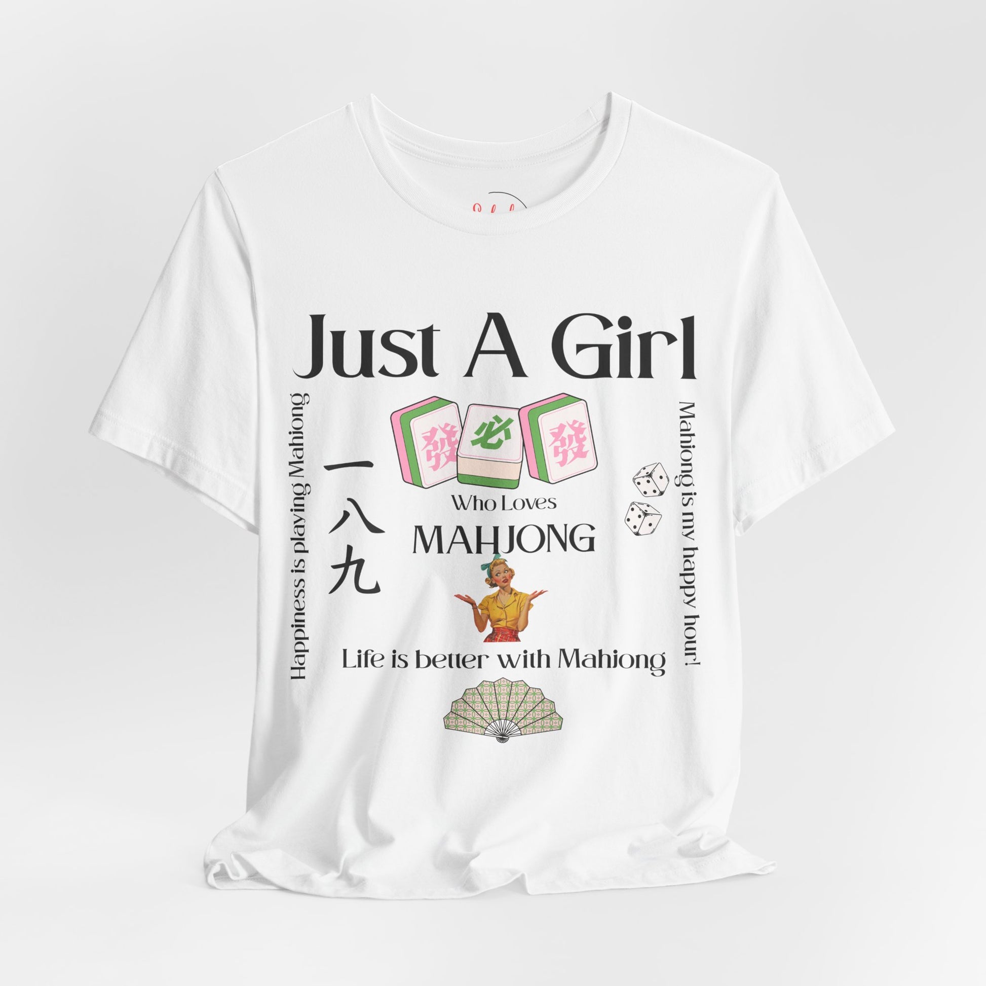 Just A Girl Who Loves Mahjong T-Shirt | Mahjong Tiles, Fan Graphic - Splash of Color Co.