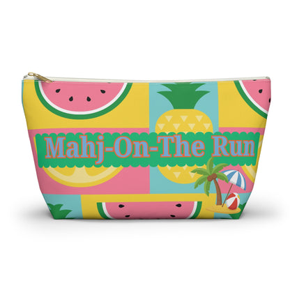 Mahj On The Run Tile Travel Pouch Tropical Fruit Pattern Accessory Pouch - Splash of Color Co.
