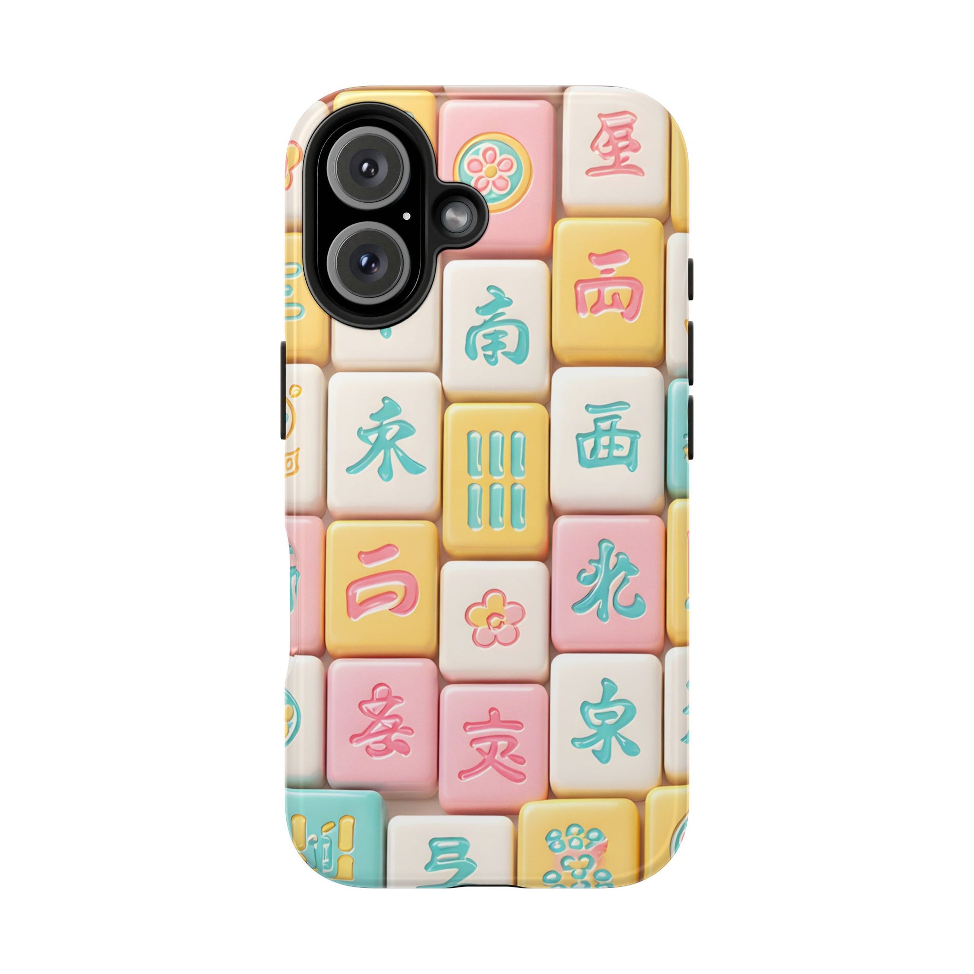 Pastel Mahjong Tile Phone Case | Cute Asian Game Pattern, Durable Protective Case - Splash of Color Co.