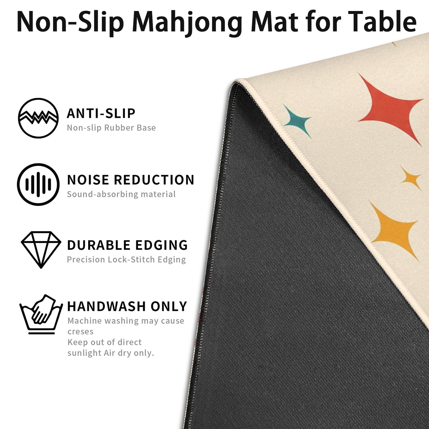 Funny Mahjong Mat, I Don't Give A Crak Stitched-Edge Mahjong Table Mat 33" x 33"