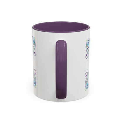 Preppy Peacock Whimsical Pink Green, Purple Coffee Mug - Splash of Color Co.