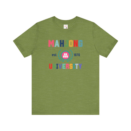 Mahjong University Unisex Tee, Fun Graphic T-Shirt, Perfect for Casual Wear Game Nights