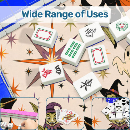 Witchy Woman Ghosts, Goblins Mahjong Halloween Mat - Splash Of Mahj And Color Co.