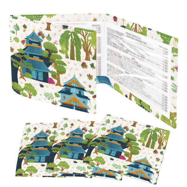4 Mahjong Card Holder with Line Finder, Asian Garden Blue And Green Chinoiserie - Splash of Color Co.