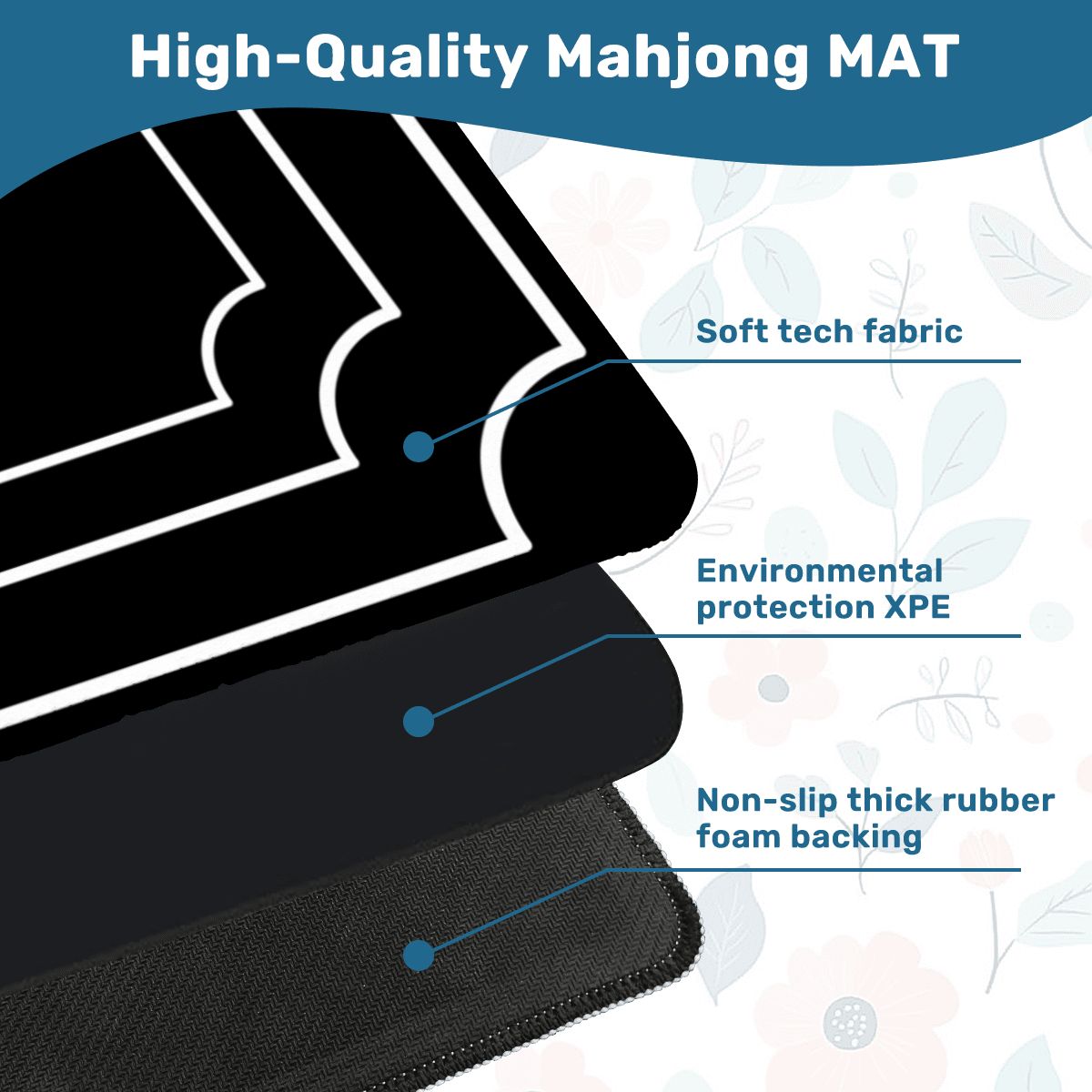 Plain And Simple Minimalist Black Mahjong Mat - Splash of Color Co.