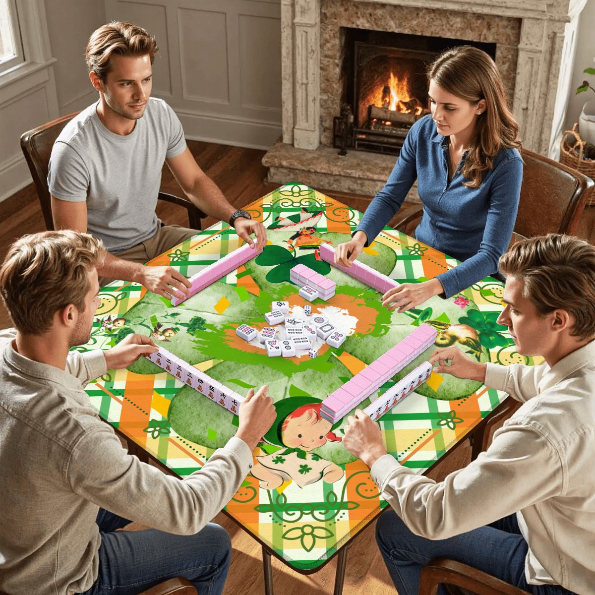 Luck Of The Irish, Vintage Nostalgia Charming Mahjong Mat - Splash of Color Co.