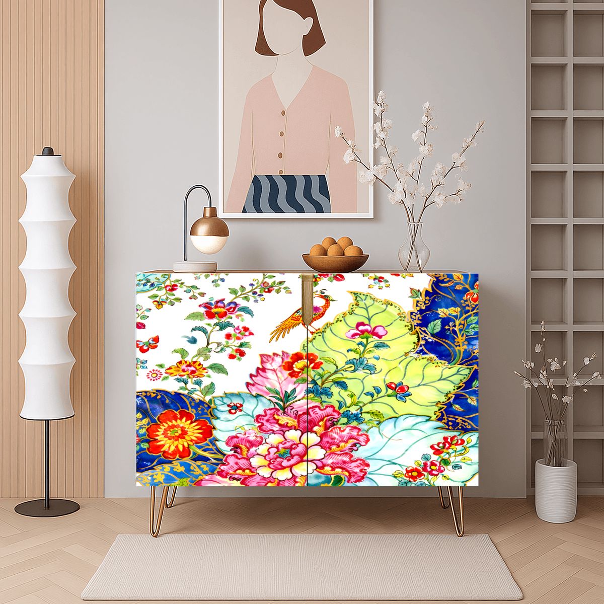 Tobacco Leaf Mahjong Tiles And Accessories Sideboard Storage Cabinet - Splash Of Mahj And Color Co.