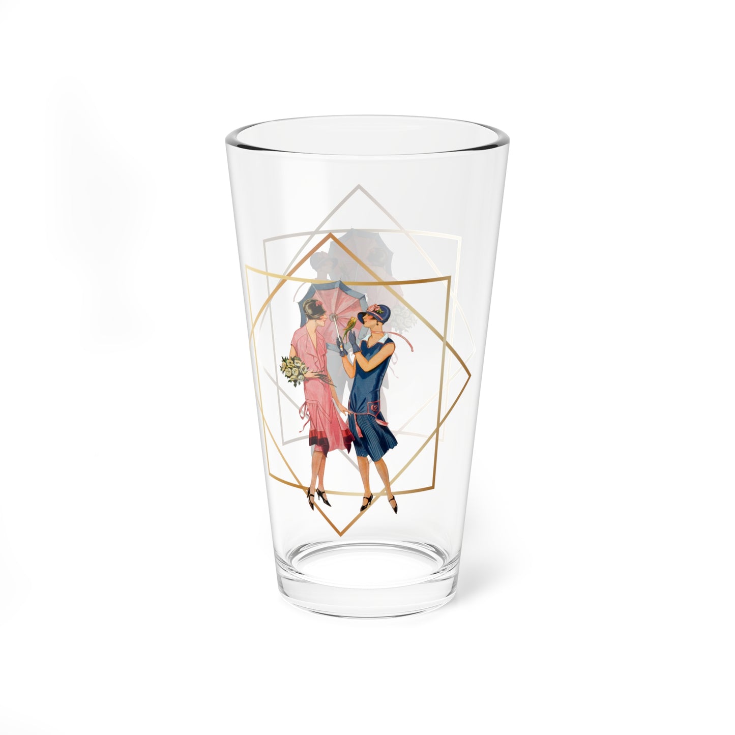 Vintage 1920s Flapper Cocktail Mixing Glass — 16oz Art Deco Bar Glass - Splash of Color Co.