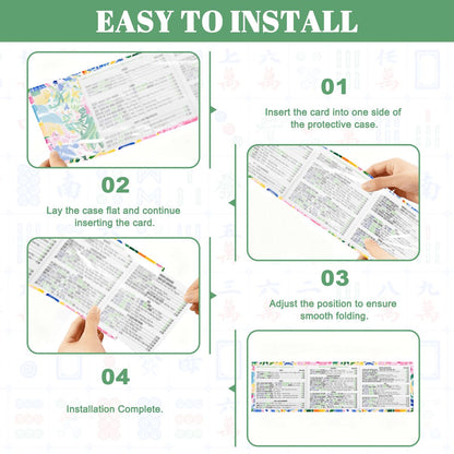 Floral Chinoiserie Designed 4 Mahjong Card Holder with Line Finder - Splash of Color Co.