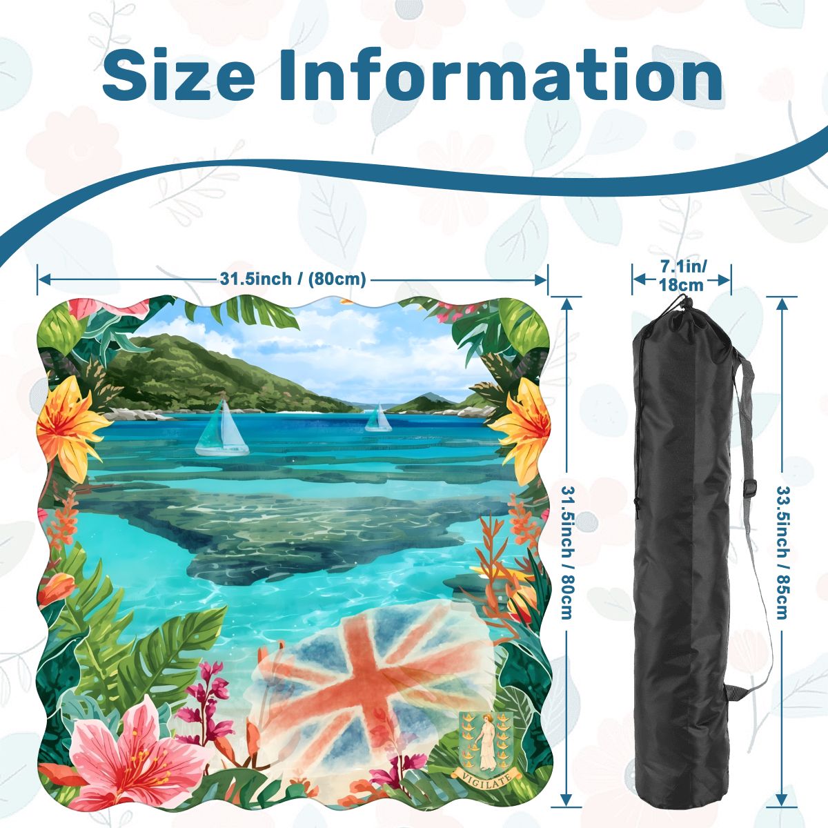 Scalloped Mahjong Mat British Virgin Islands Tropical Mahj Vacation - Splash of Color Co.
