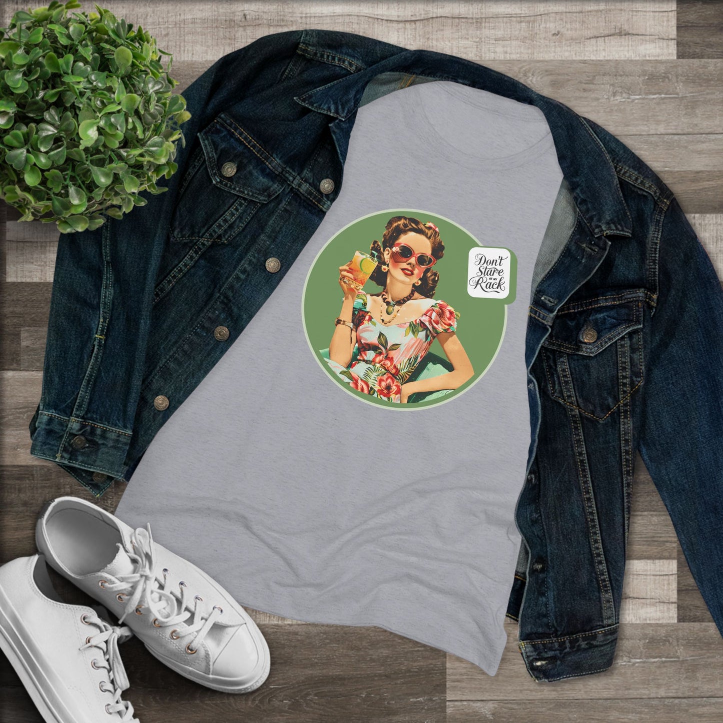 Funny Mahjong Tee, Don't Stare At My Rack Women's Cut