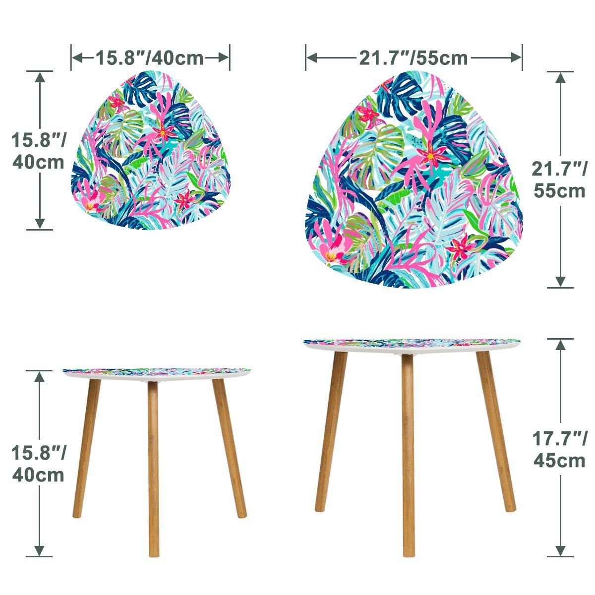 Palm Beach Florida Worth Ave. Tropical Watercolor Modern Nesting Tables - Splash of Color Co.