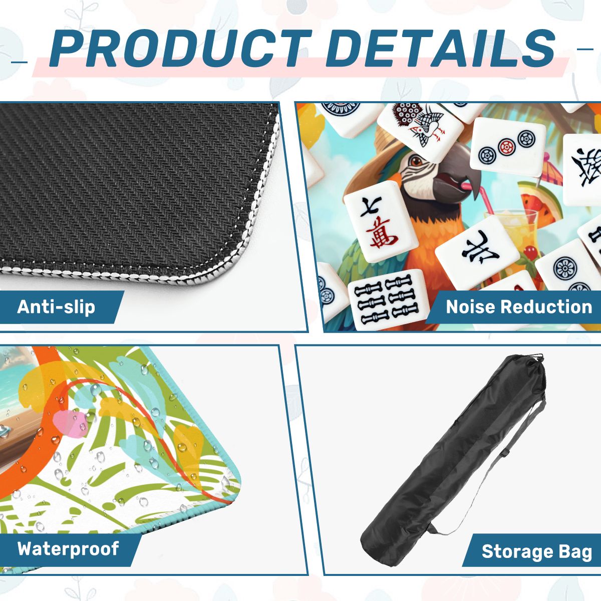 Toucan Tessa Tropical Fun Mahjong Mat - Splash of Color Co.