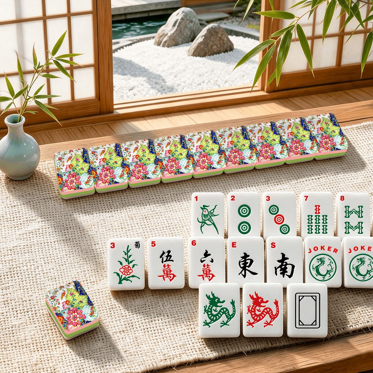 Tobacco Leaf 4 Layer American Mahjong Tiles Set And Carry Case - Splash Of Mahj And Color Co.