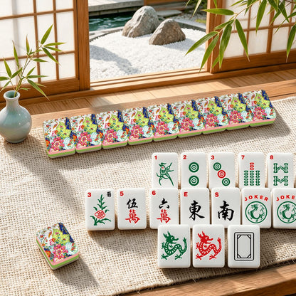 Tobacco Leaf 4 Layer American Mahjong Tiles Set And Carry Case - Splash Of Mahj And Color Co.