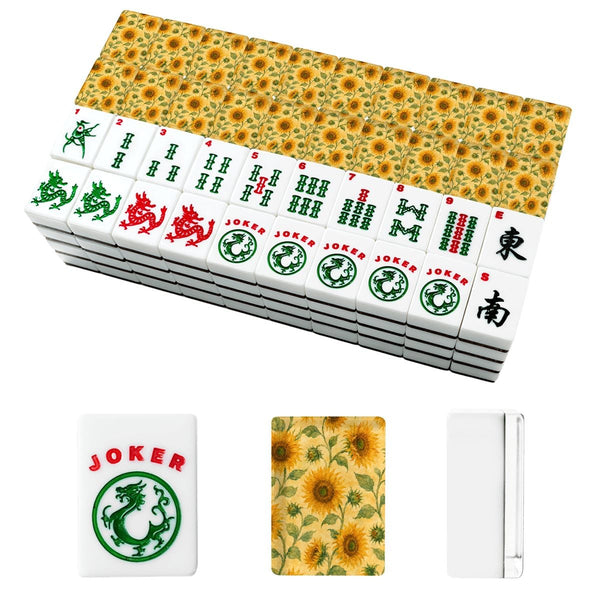 The Mahj Gogh Watercolor Sunflower American Mahjong Tiles And Carry Case - Splash Of Mahj And Color Co.
