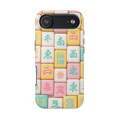 Pastel Mahjong Tile Phone Case | Cute Asian Game Pattern, Durable Protective Case - Splash of Color Co.