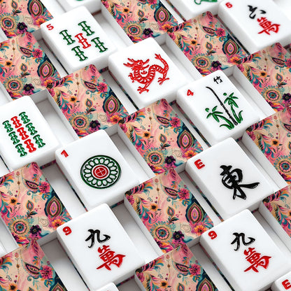 Boho Floral Infusion Bejweled Watercolor American Mahjong Tiles And Carry Case - Splash Of Mahj And Color Co.