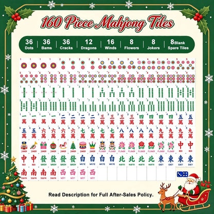 Starry Brite Traditional Holiday Playful Workshop Christmas Mahjong Tiles And Carry Case