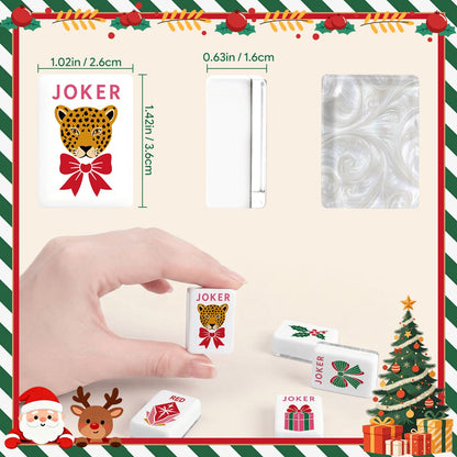 Mother Of Pearl Christmas Glam Holiday Mahjong Tiles And Carry Case