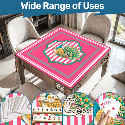 Pretty As A Peacock Hot Pink Mahjong Mat - Splash of Color Co.