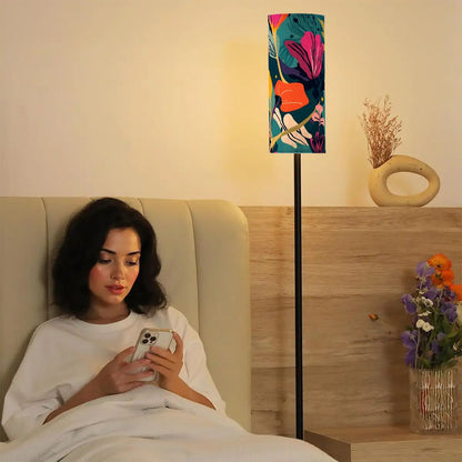 Grand Bohemian Orange, Teal, Yellow, Fuchsia Modern Floor Lamp - Splash of Color Co.