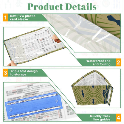 Art Deco Designed, Green, Roayl Blue 4 Mahjong Card Holder with Line Finder - Splash of Color Co.