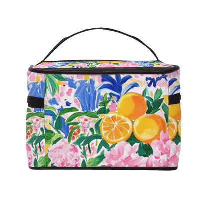 Citrus Sunny Chinoiserie Floral Portable Mahjong Tile Bag