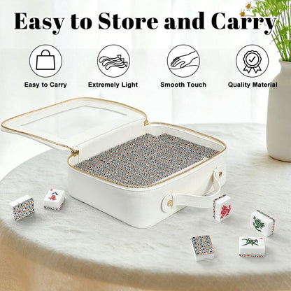 Polish Pottery Inspired American Mahjong Tiles And Carry Case Bundle - Splash Of Mahj And Color Co.
