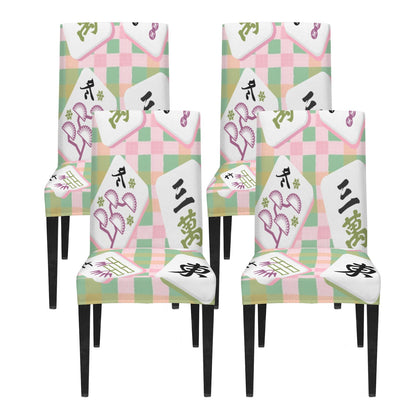 Preppy Mahjong Plaid Chair Covers Custom Chair Cover - Splash of Color Co.