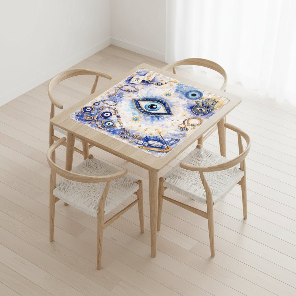 Evil Eye Blue Aura Mahjong Mat - Splash of Color Co.
