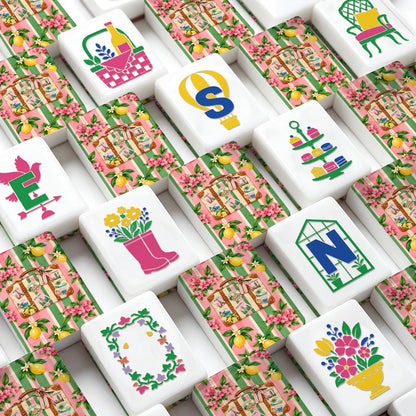 Preppy Garden Traveler American Mahjong Tiles (Floral Garden Style) - Splash Of Mahj And Color Co.