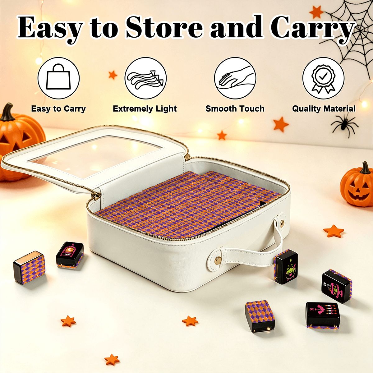 Harlequin Gothic Nights Dessert Halloween Mahjong Tiles With Carry Case - Splash Of Mahj And Color Co.