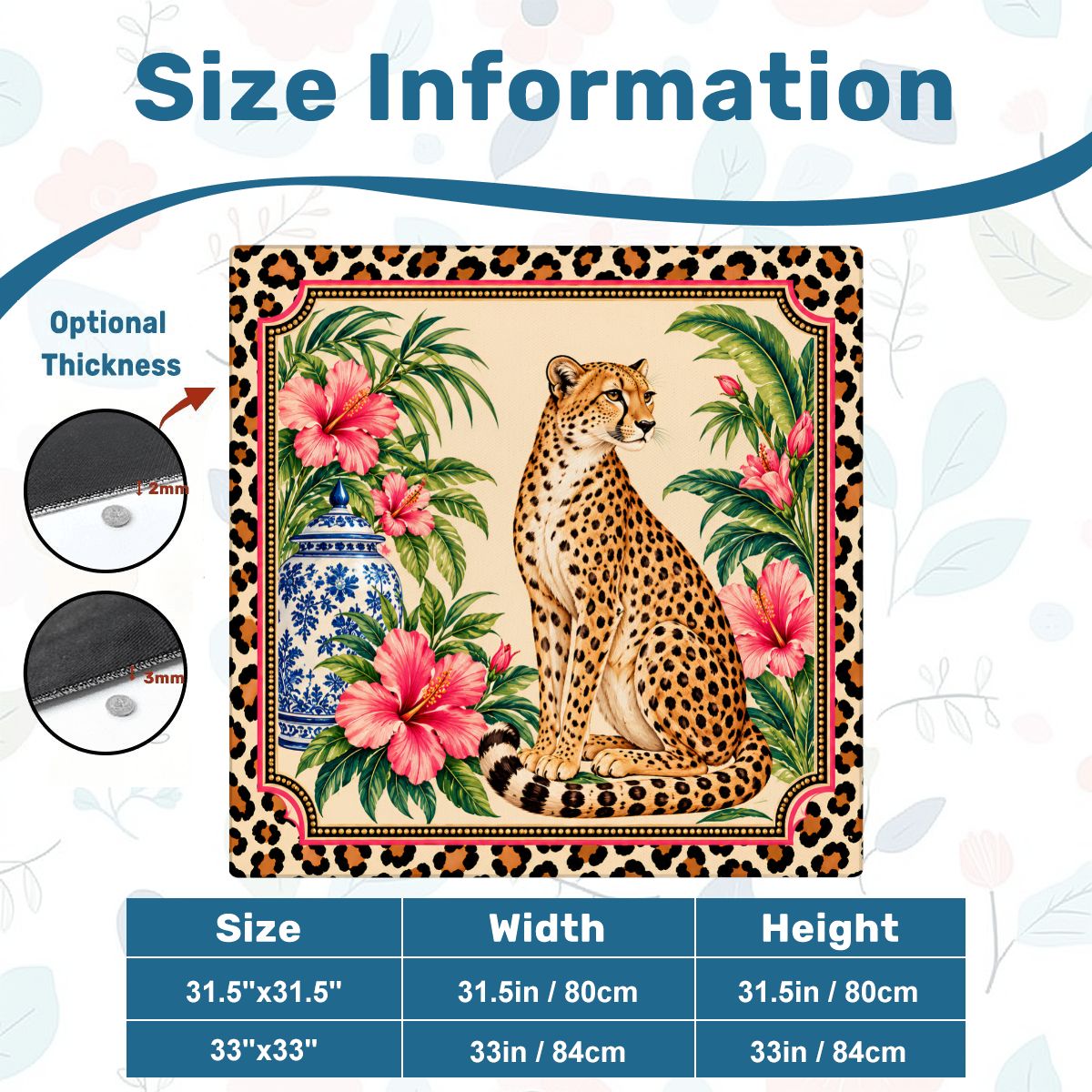 Wild Side Leopard Print Chinoiserie Mahjong Mat Sleek Surface - Splash Of Mahj And Color Co.