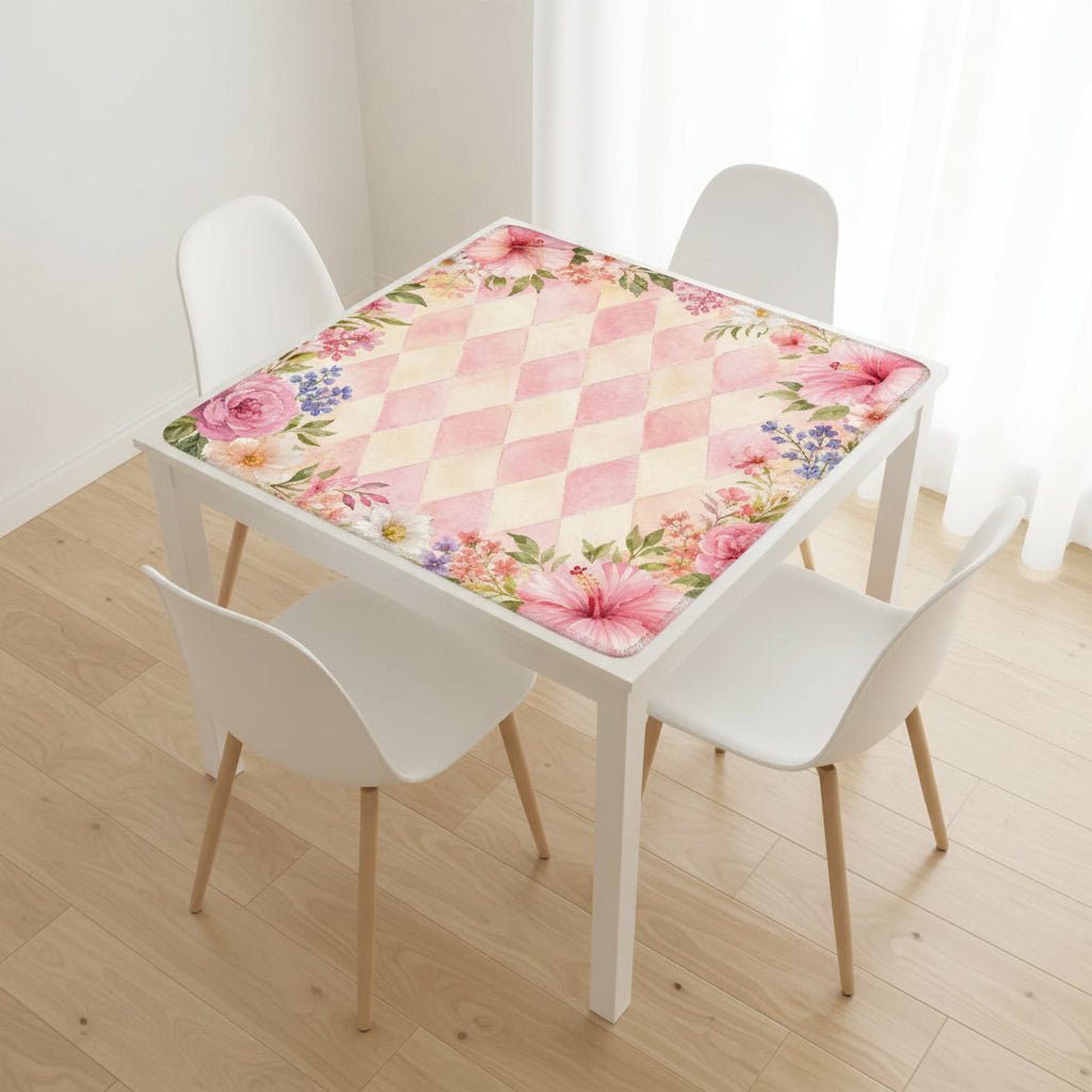 Harlequin Romance Petals Of Pink Vintage Inspired Mahjong Mat - Splash Of Mahj And Color Co.