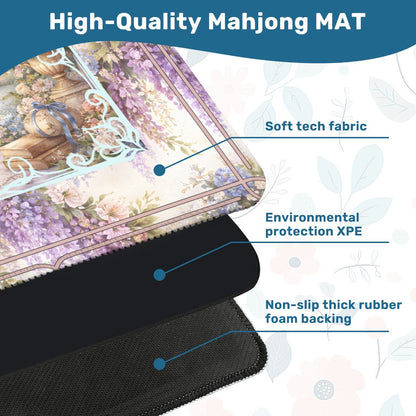 Romantic Regency Wisteria Garden Watercolor Mahjong Game Mat - Splash of Color Co.