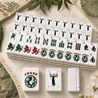 Art Deco American Mahjong Tiles And Carry Bag Case - Splash of Color Co.