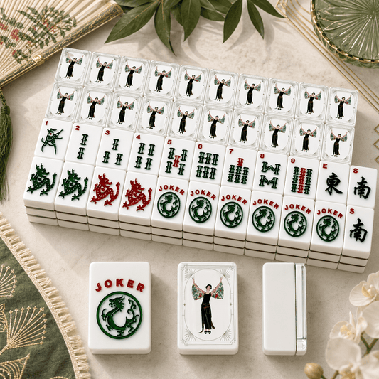 Art Deco American Mahjong Tiles And Carry Bag Case - Splash of Color Co.